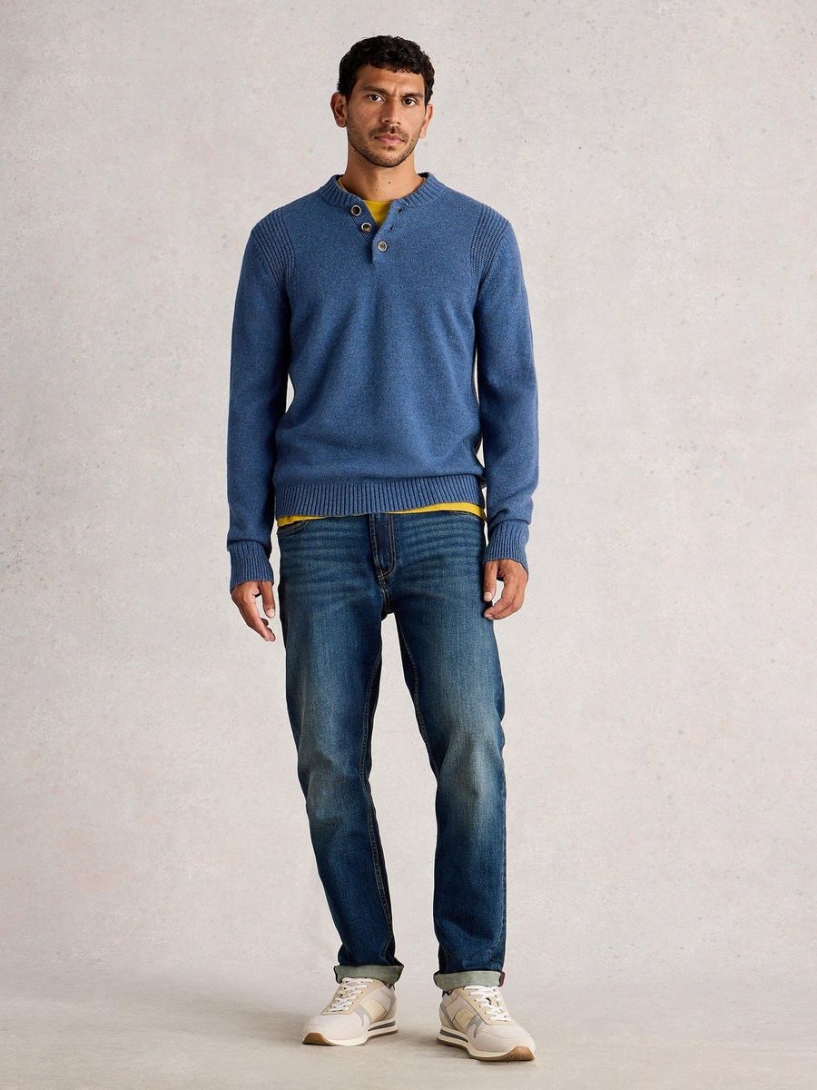 Gemütlicher Henley-Pullover aus Lammwollmischung