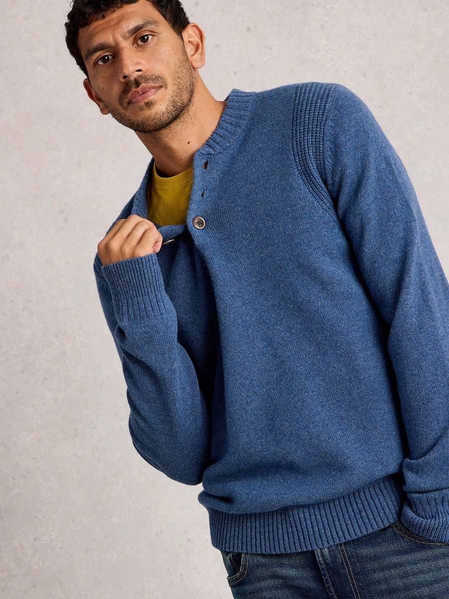 Gemütlicher Henley-Pullover aus Lammwollmischung