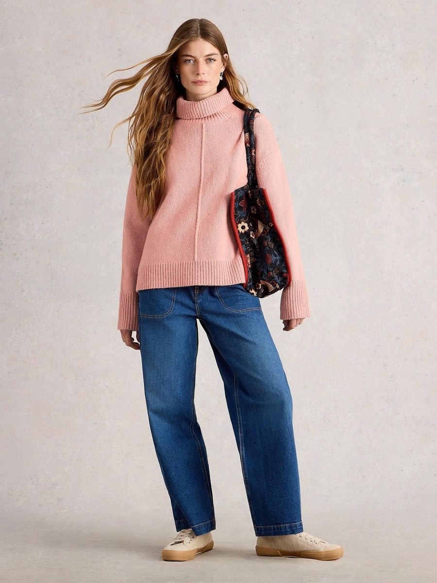 Kuscheliger Rollkragenpullover mit Mittelnaht