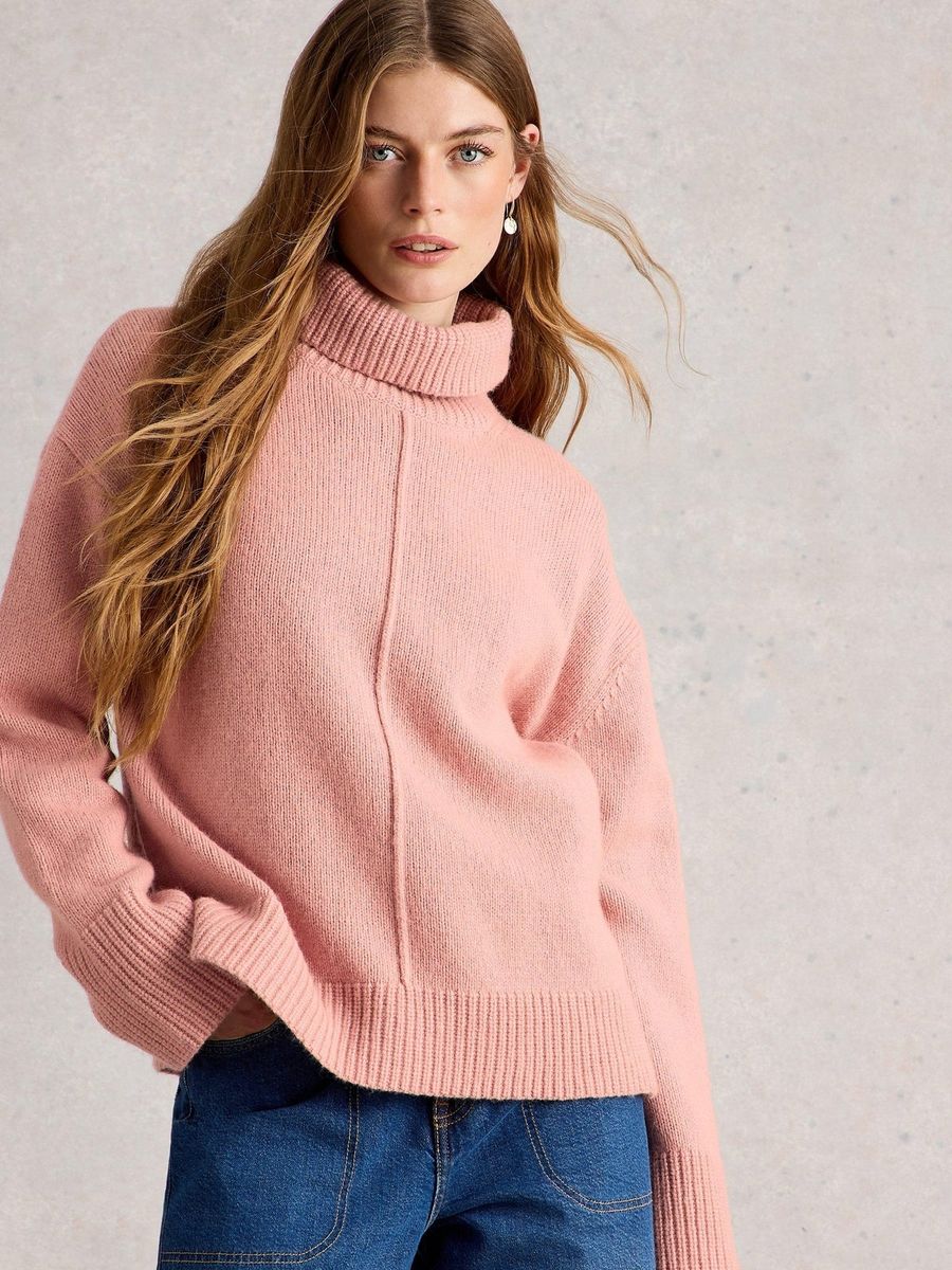 Kuscheliger Rollkragenpullover mit Mittelnaht