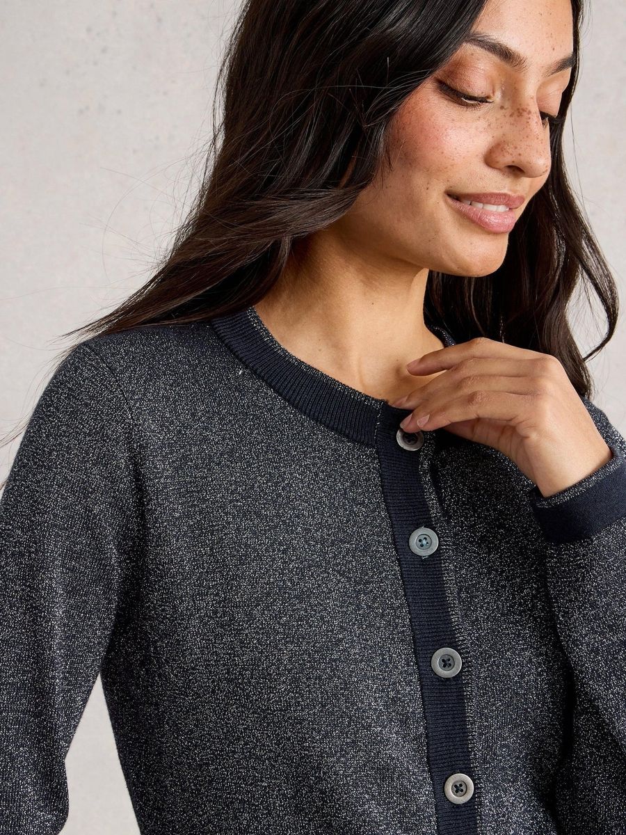 Glitzernde Strickjacke aus Bio-Baumwollmischung