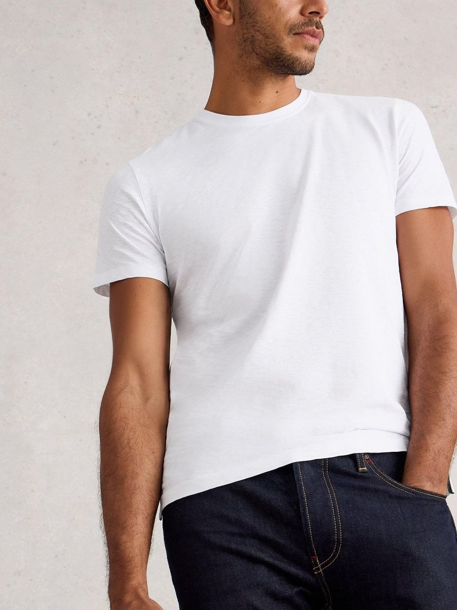 Klassisches Baumwoll-T-Shirt mit lockerem Schnitt