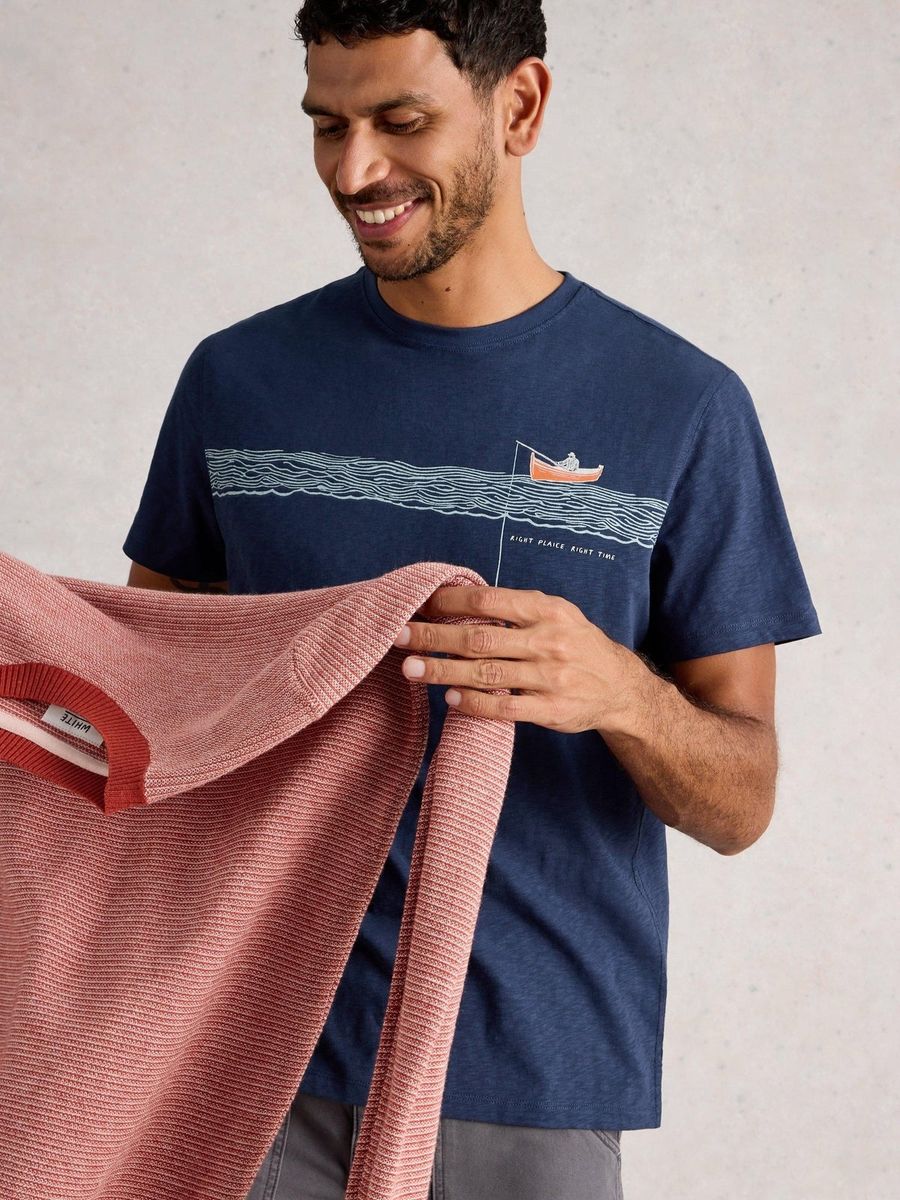 Baumwoll-T-Shirt mit Angelgrafik