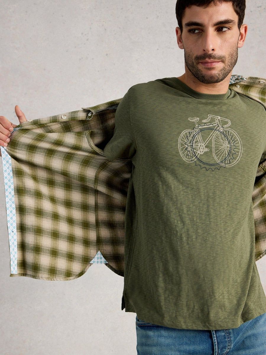Baumwoll-T-Shirt mit Fahrradgrafik-Print