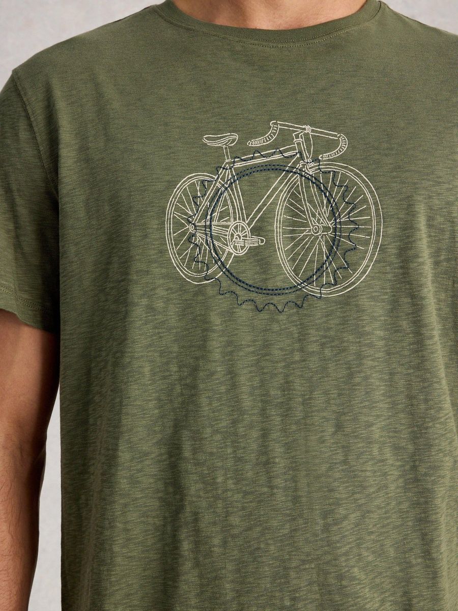 Baumwoll-T-Shirt mit Fahrradgrafik-Print
