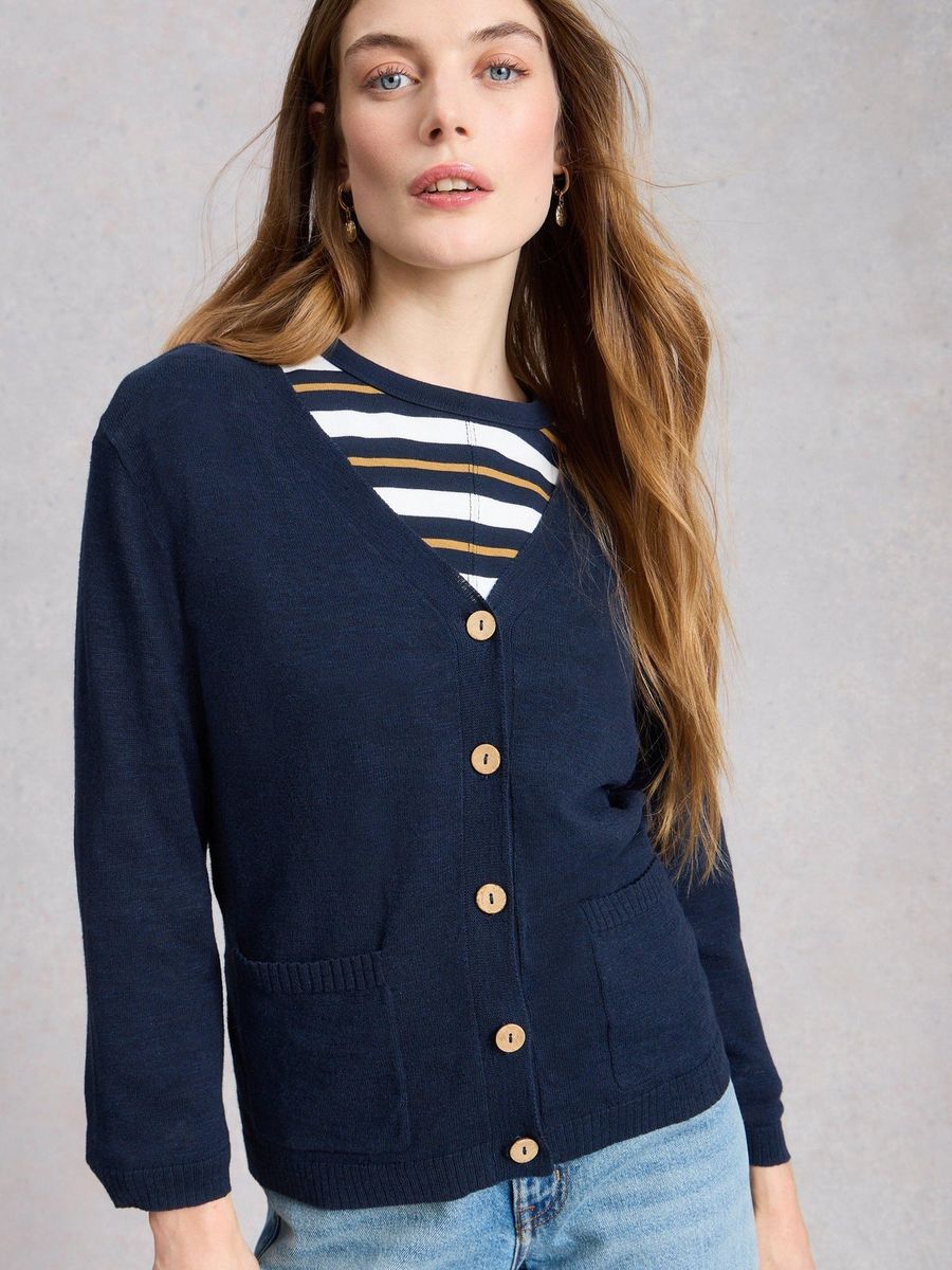 Atmungsaktive Strickjacke mit V-Ausschnitt