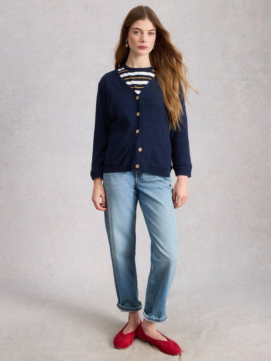 Atmungsaktive Strickjacke mit V-Ausschnitt