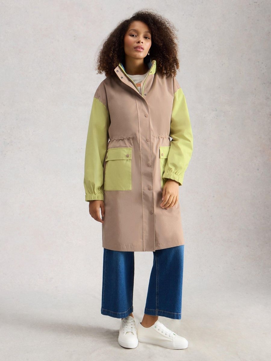 Wasserfester Regenparka im Color-Blocking-Design
