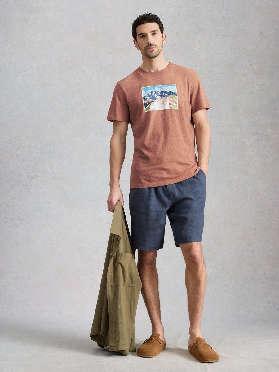 Grafik-T-Shirt mit Bergmotiv