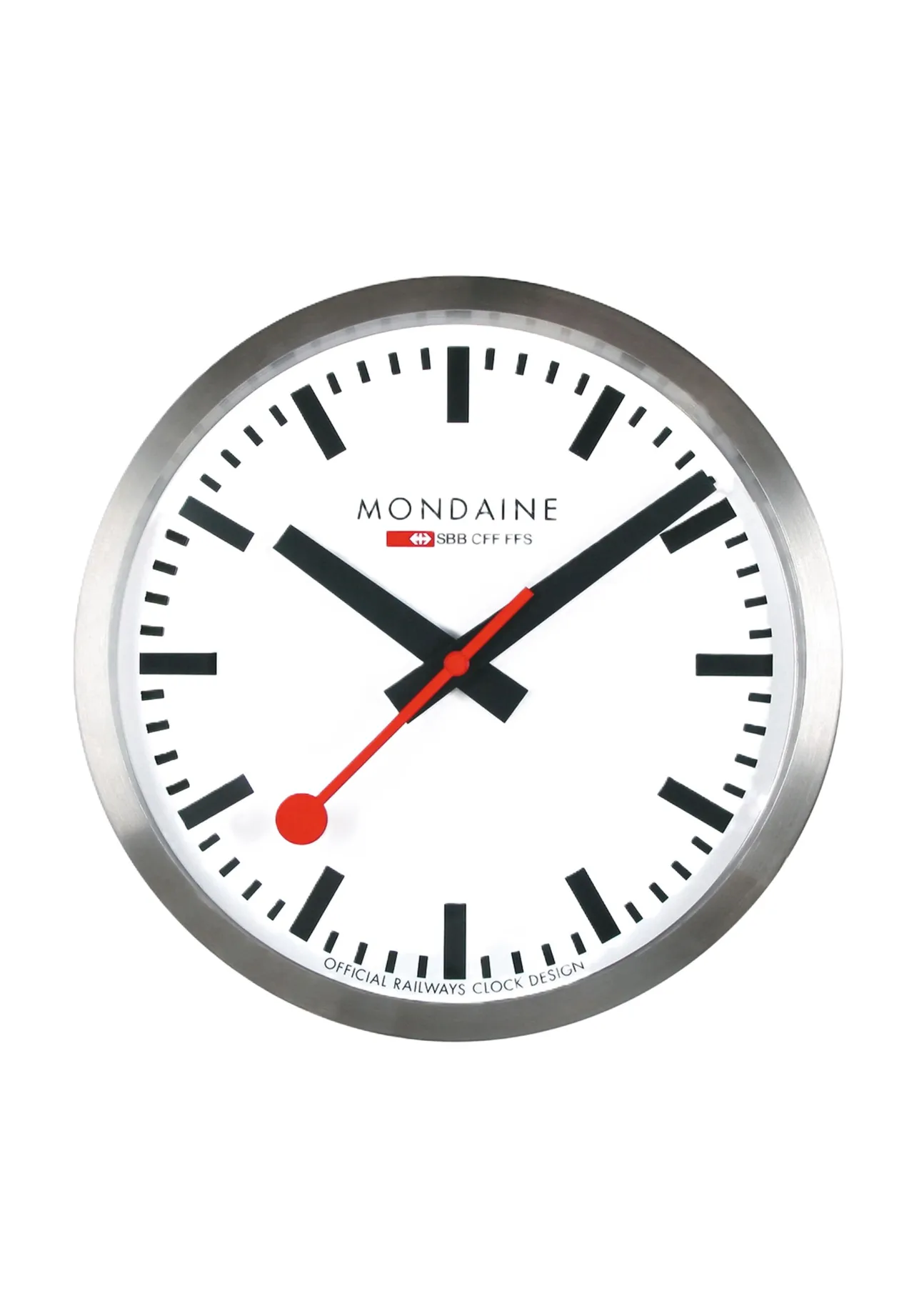 MONDAINE® Wanduhr, SILBER/WEIẞ