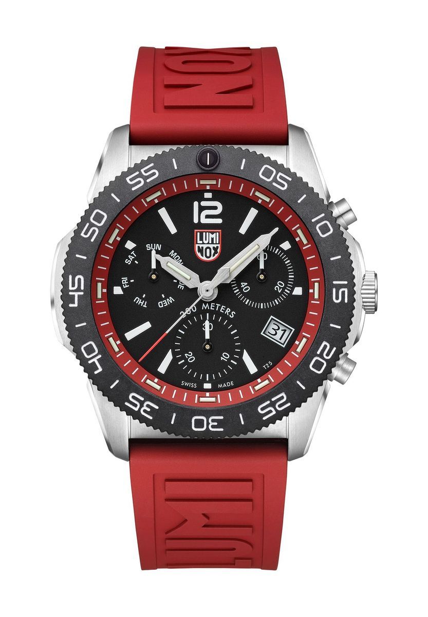 Herren Taucher Chronograph Uhr Rot
