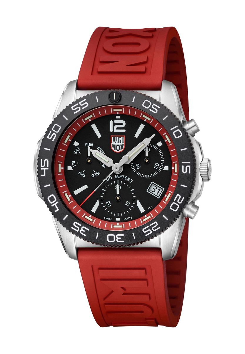 Herren Taucher Chronograph Uhr Rot