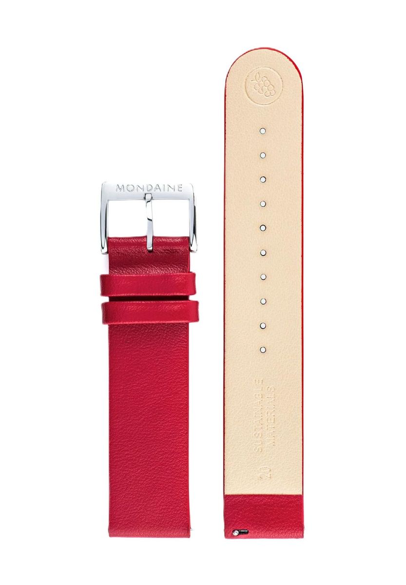 Rotes veganes Leder Uhrenarmband