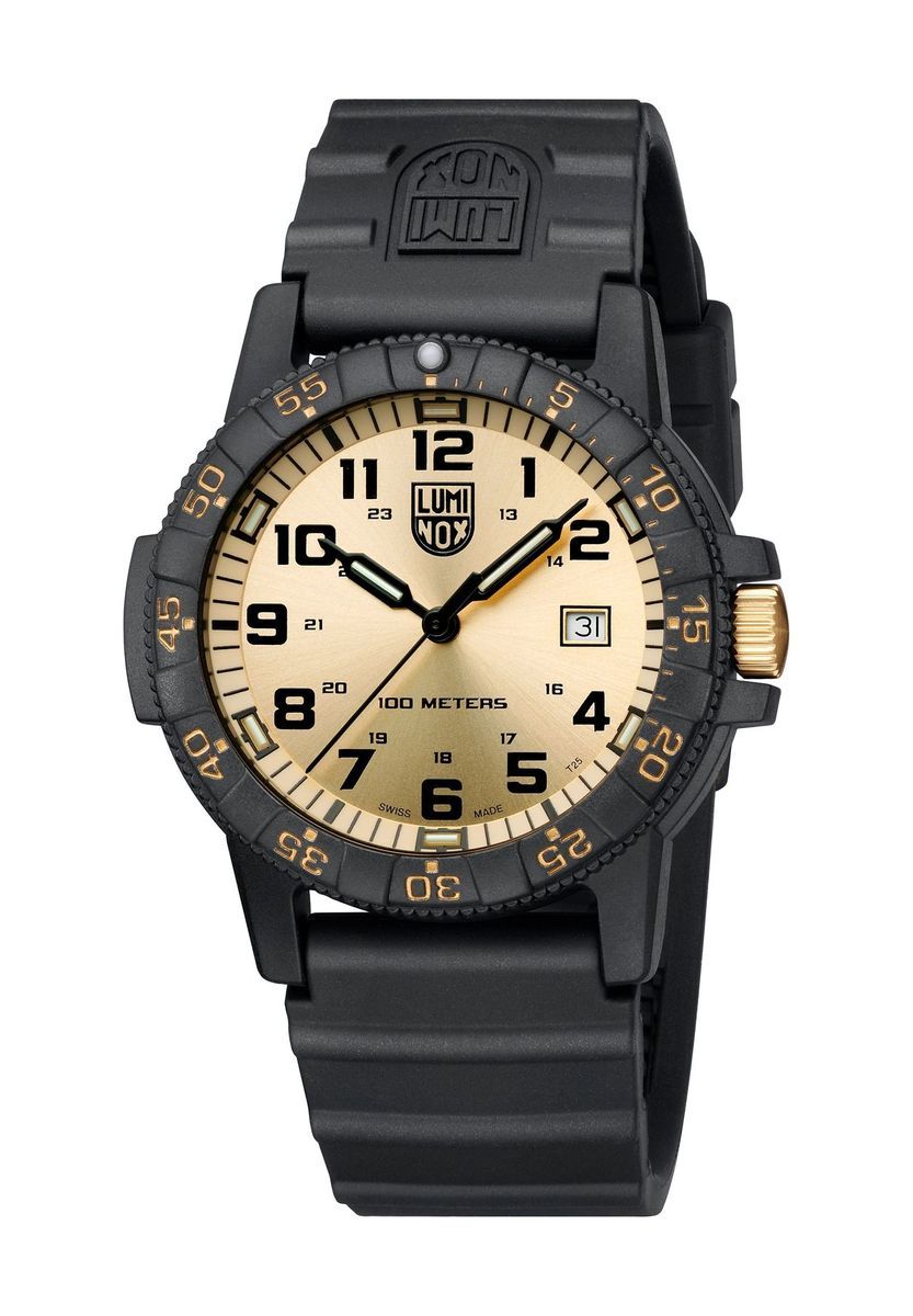 Schwarze und goldene Herren-Sportuhr