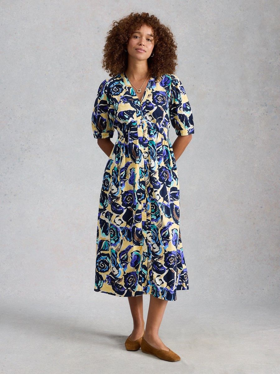 Midi-Kleid mit floralem Print