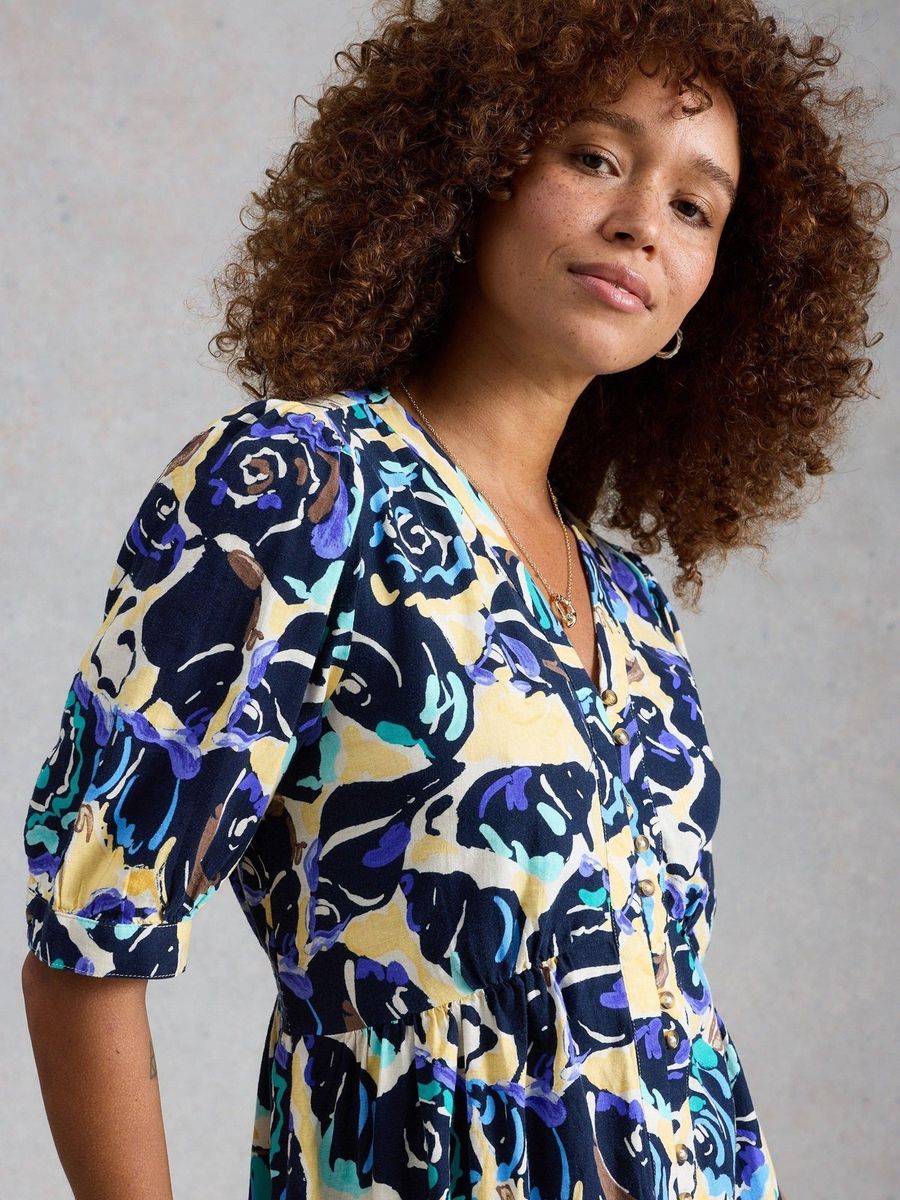 Midi-Kleid mit floralem Print