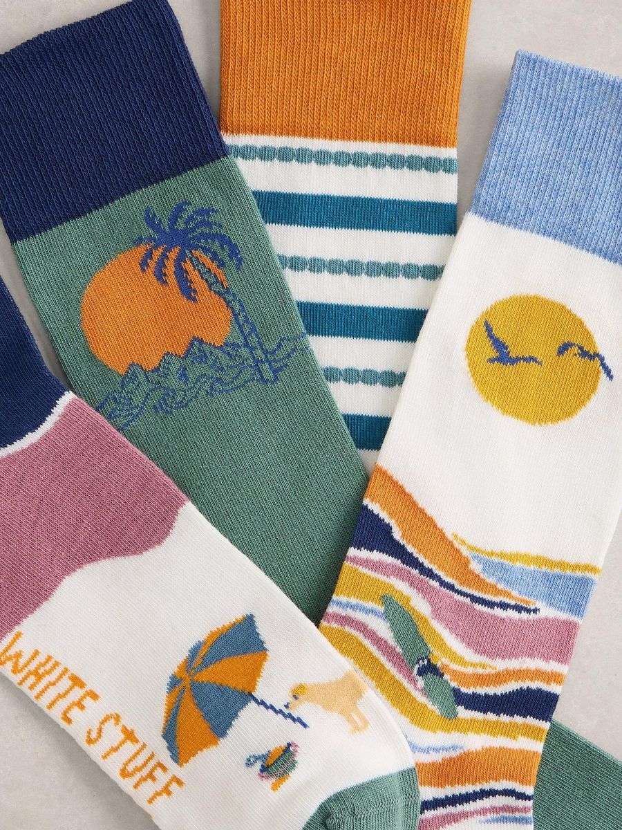 Bio-Baumwollsocken mit Urlaubs Motiven