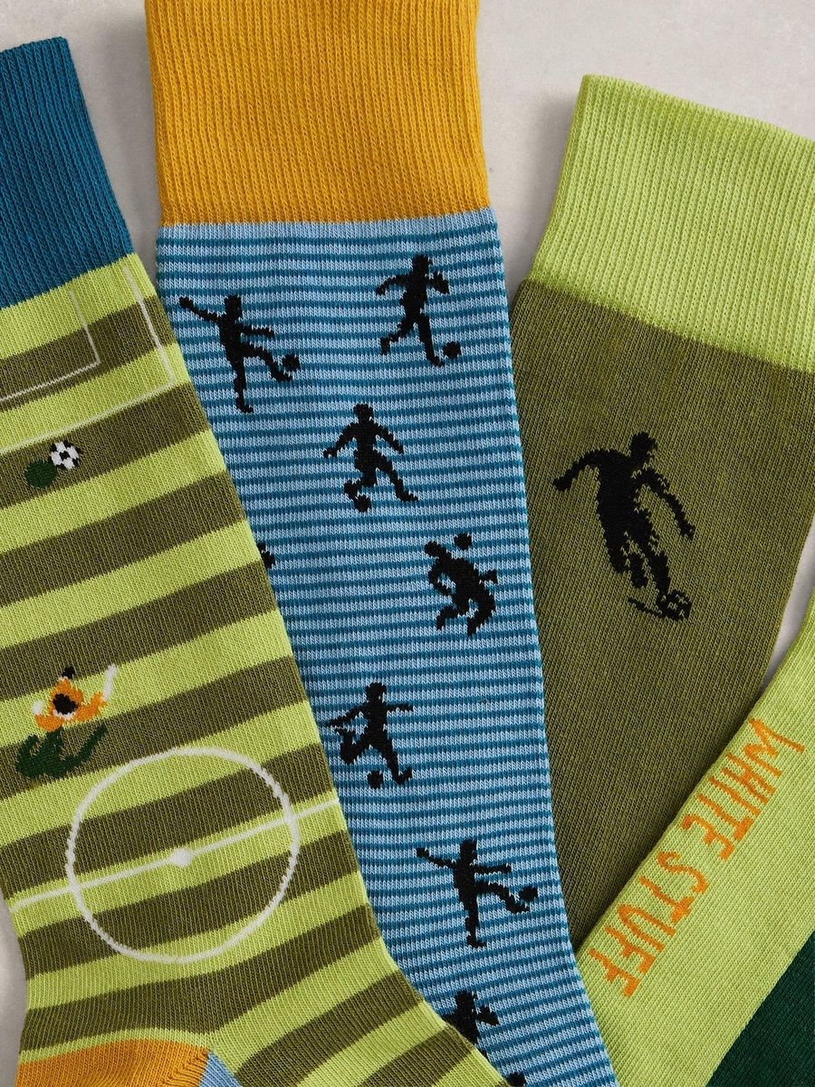 Socken mit Fußball-Motiven