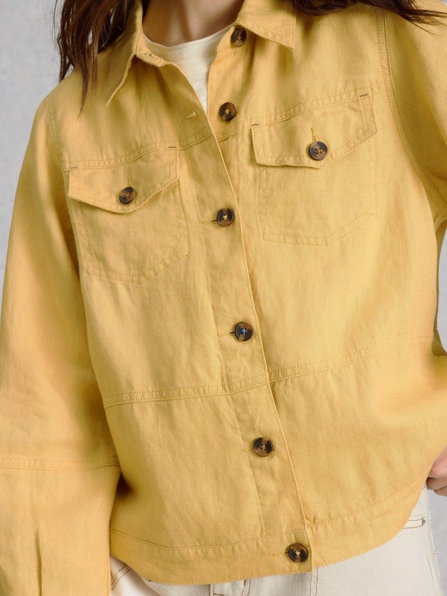 Leichte Utility-Jacke aus Reinem Leinen