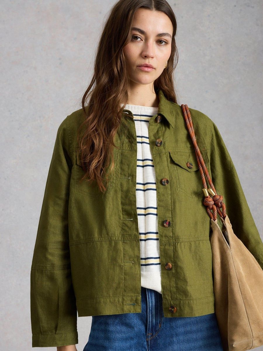 Leichte Camille Utility-Jacke aus Leinen