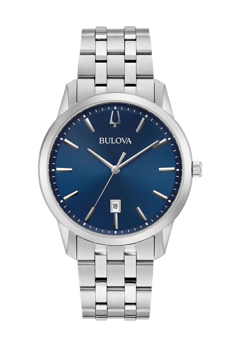 Elegante Edelstahluhr mit blauem Zifferblatt