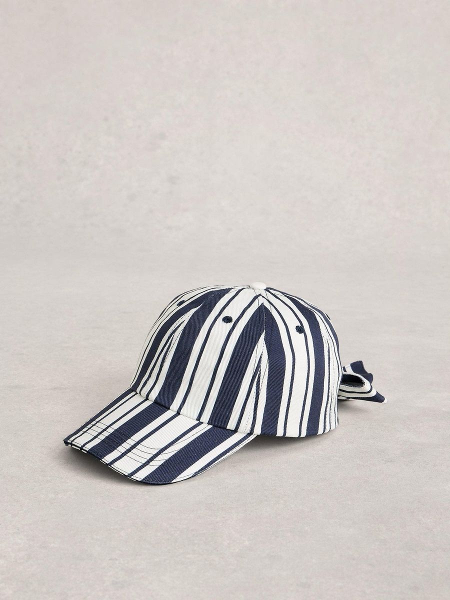 Gestreifte Baseballkappe mit Schleife