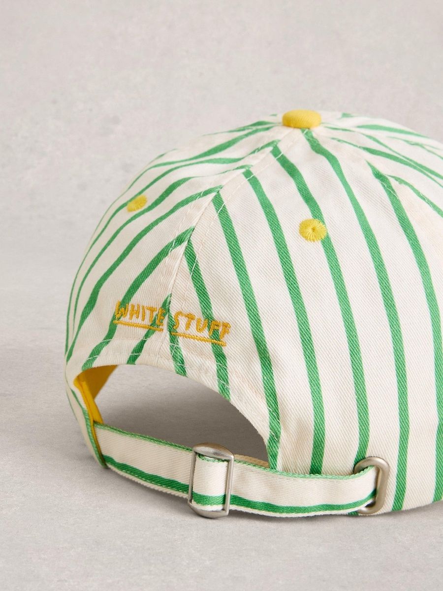 Gestreifte Baseballkappe mit Zitronenstickerei