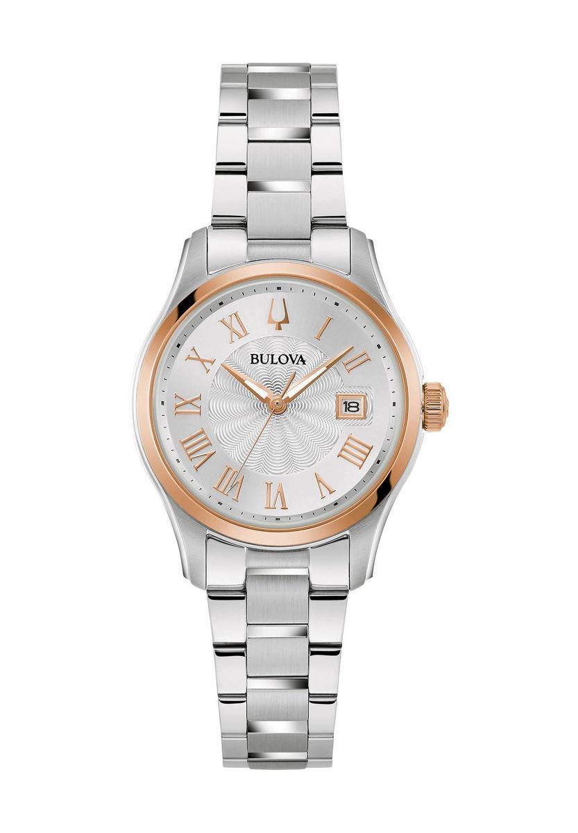 Silber- und Roségold-Damenuhr