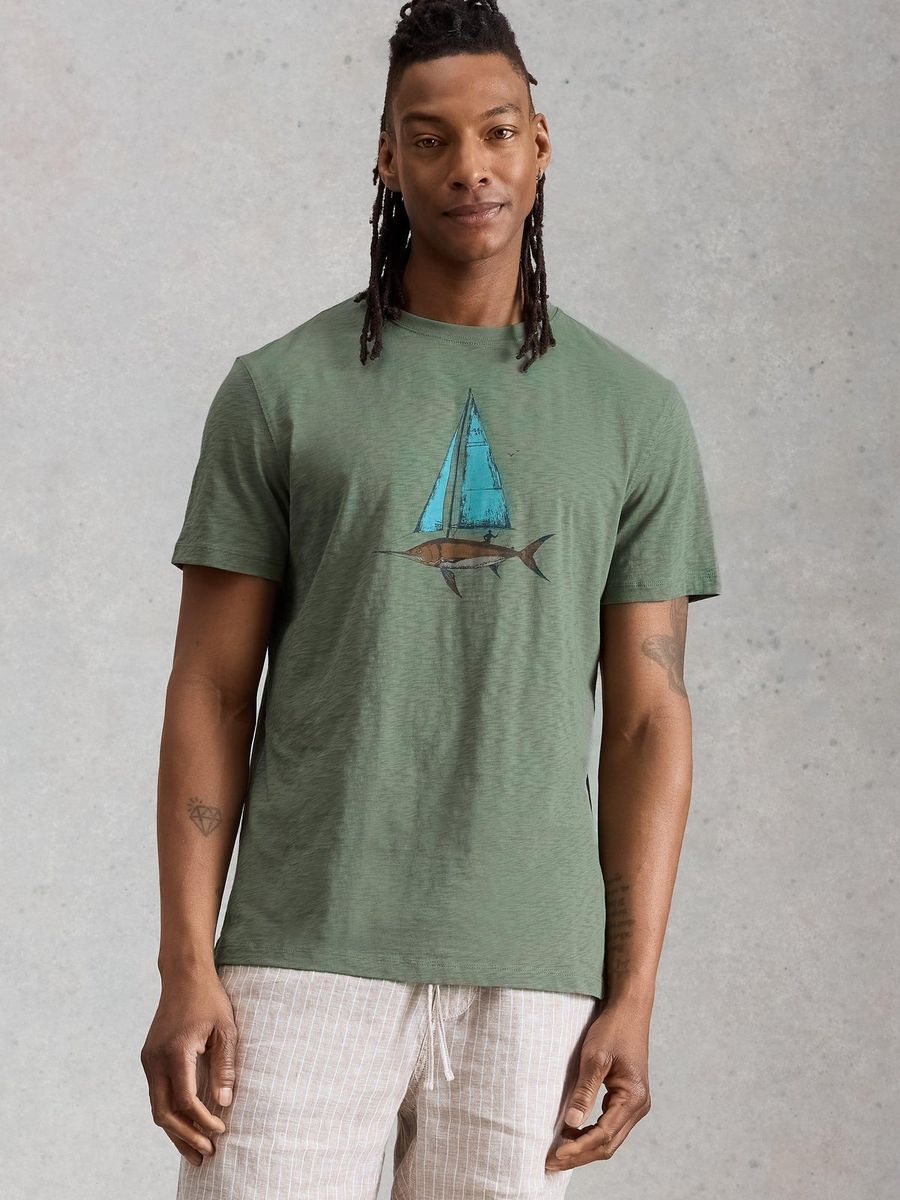 Baumwoll-T-Shirt mit Grafik-Print