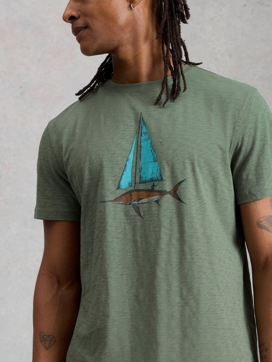 Baumwoll-T-Shirt mit Grafik-Print