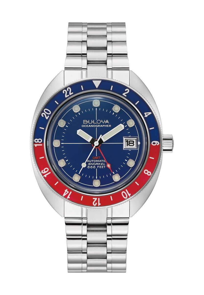 Herren Silberfarbene GMT Automatik Uhr