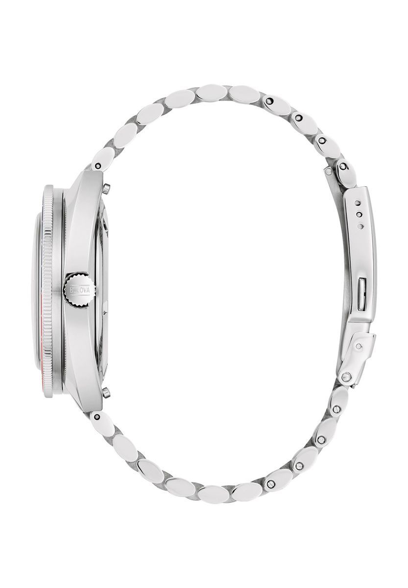 Herren Silberfarbene GMT Automatik Uhr