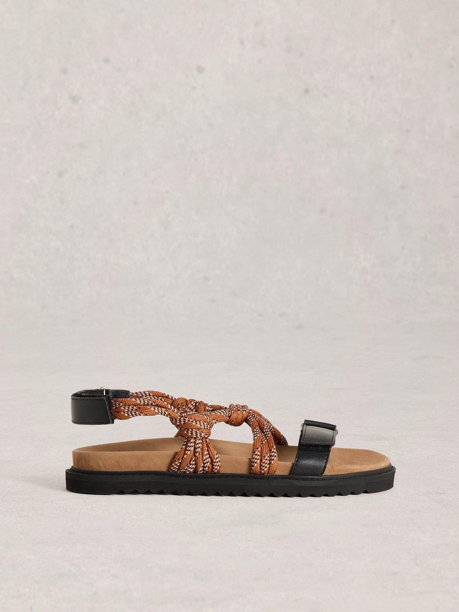 Riemchensandalen mit geflochtenen Kordeln