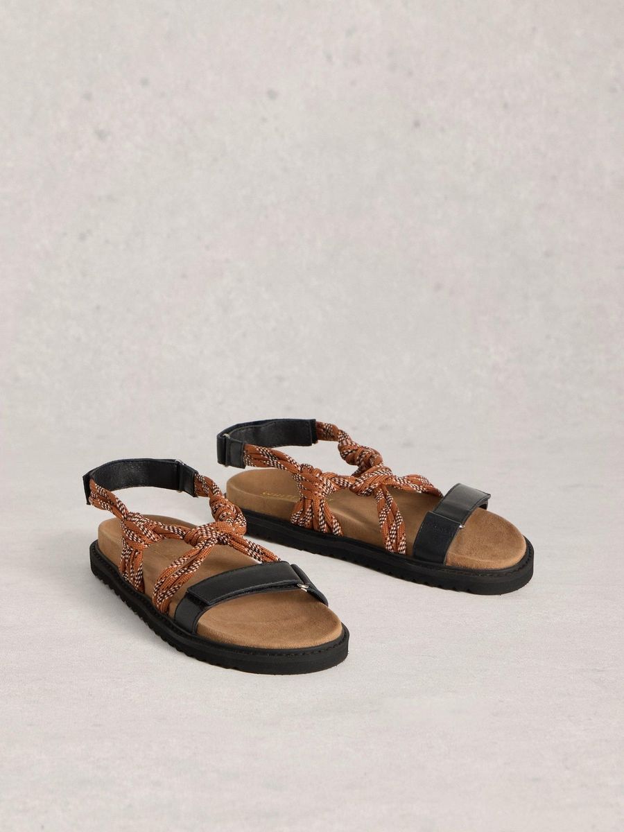 Riemchensandalen mit geflochtenen Kordeln