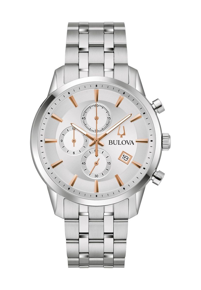 Silberne Edelstahl Chronograph Uhr