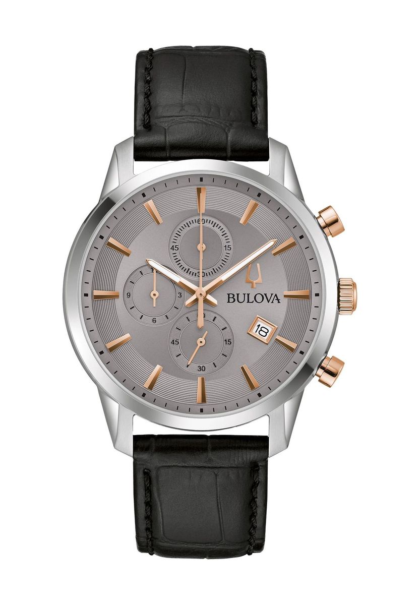 Herren-Quarzuhr mit Lederarmband