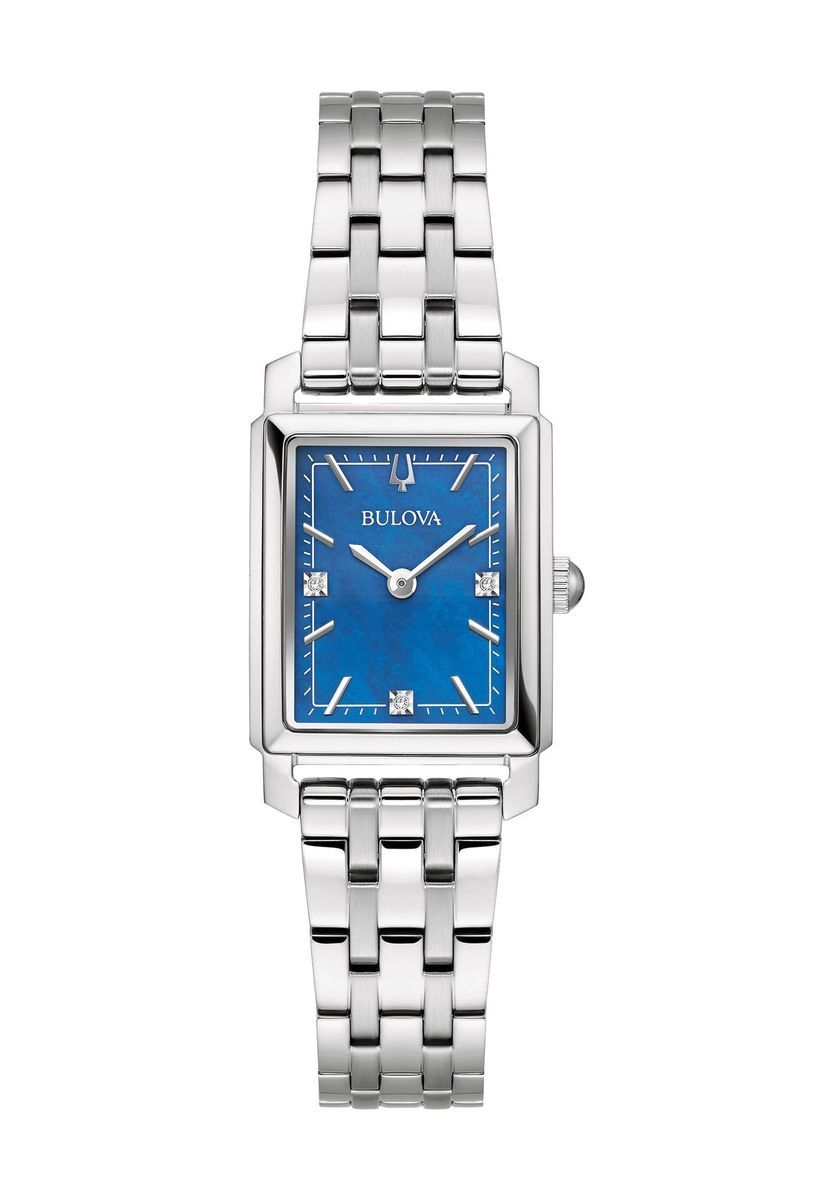 Klassische Edelstahluhr mit blauem Zifferblatt