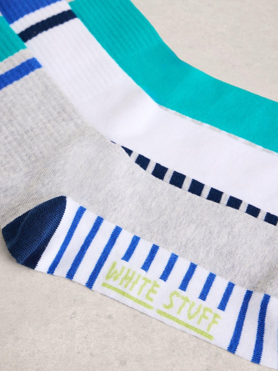3er-Pack gestreifte Rippensocken