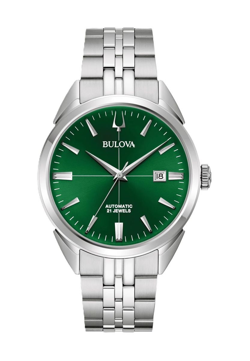 Elegante Automatikuhr mit grünem Zifferblatt