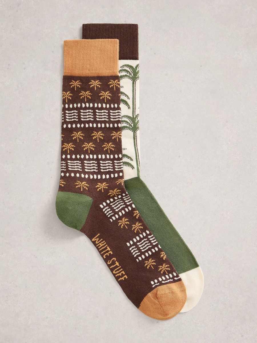 Bio-Baumwollsocken mit Palmenmuster