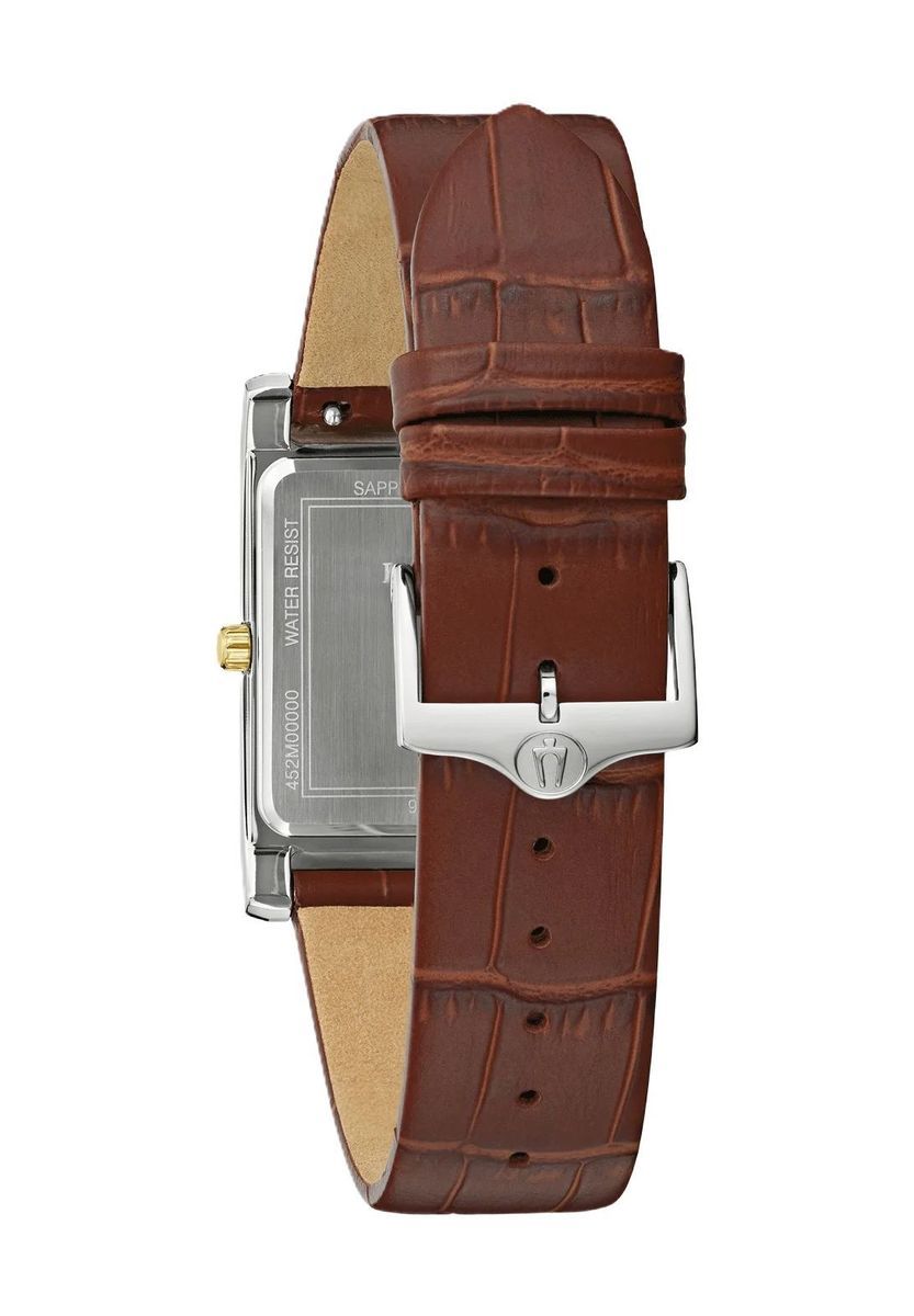 Klassische rechteckige Uhr braunes Leder