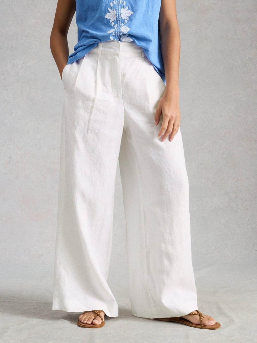 Sasha Leinenhose mit weitem Bein