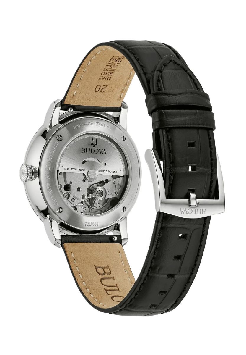 Herren Automatikuhr mit schwarzem Lederarmband