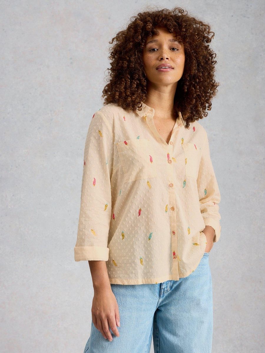 Verspielte Bluse mit Chili-Print