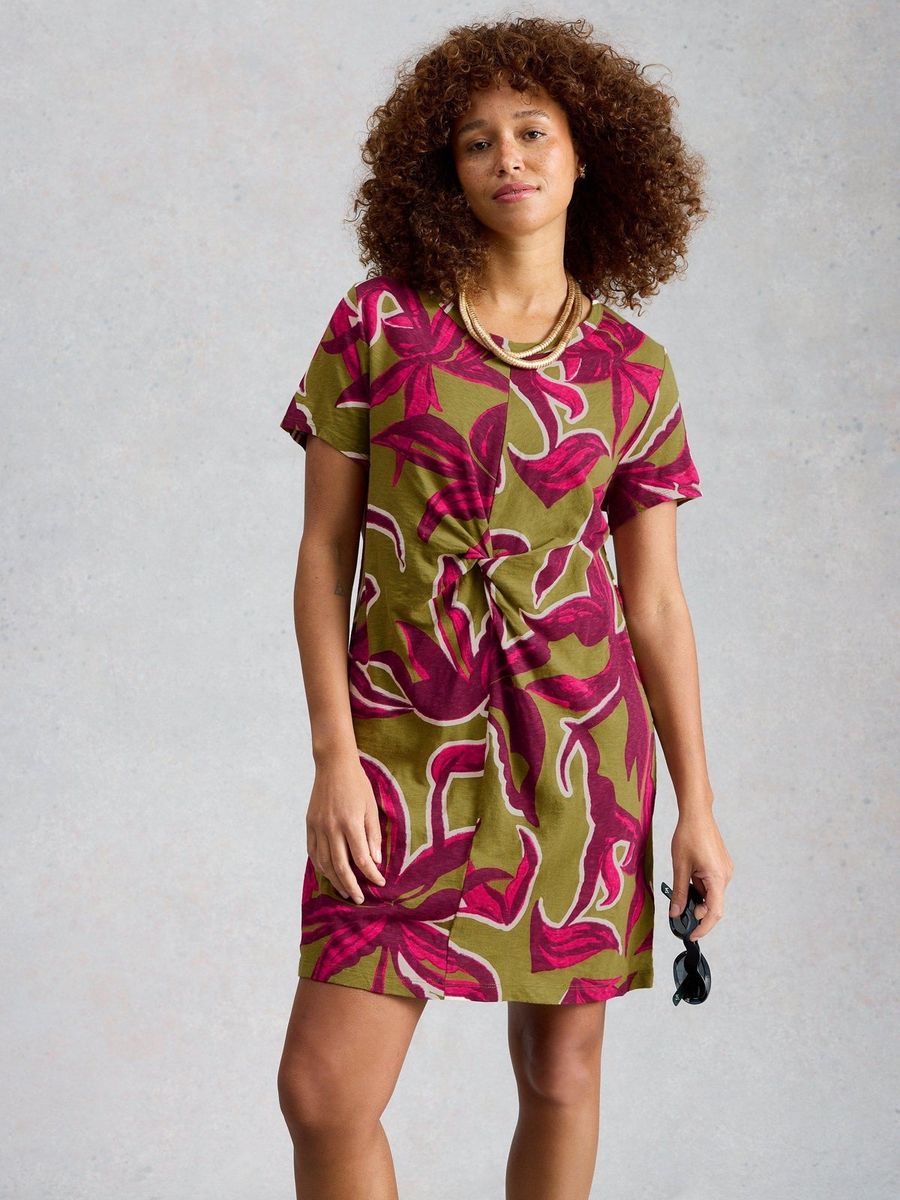 T-Shirt-Kleid mit Knotendetail