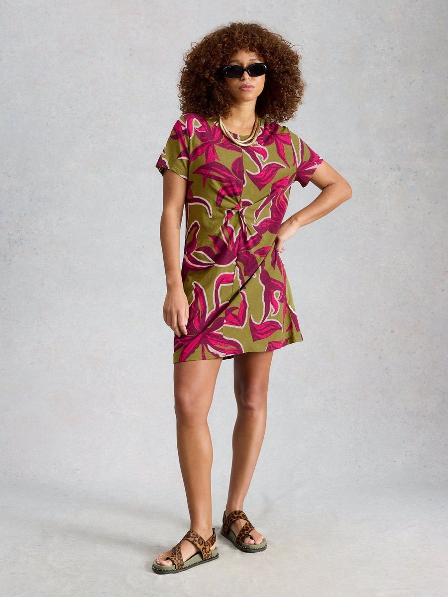 T-Shirt-Kleid mit Knotendetail