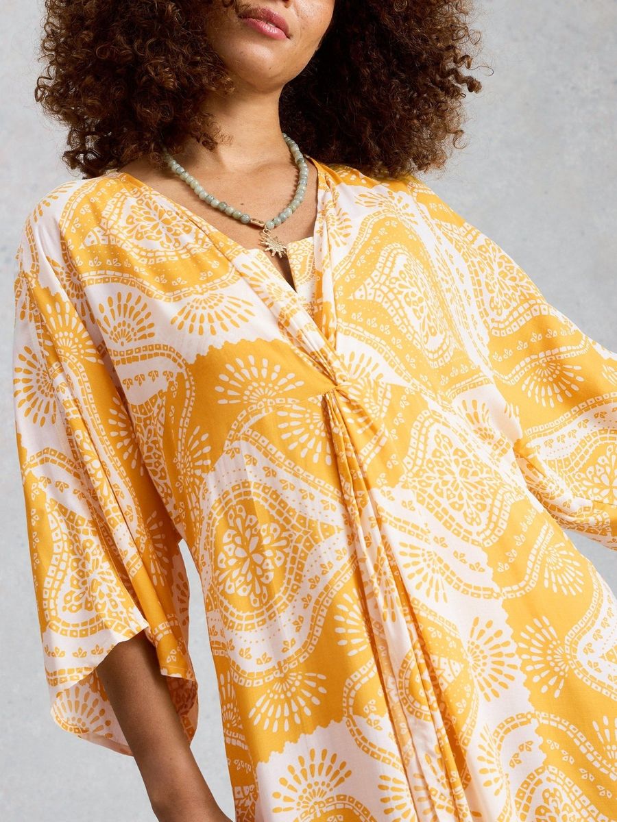 Fließender Strandkaftan mit Ornament-Print