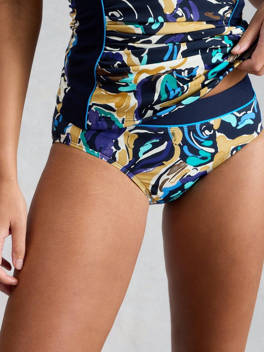 Klassische Bikinihose mit abstraktem Tropenmuster