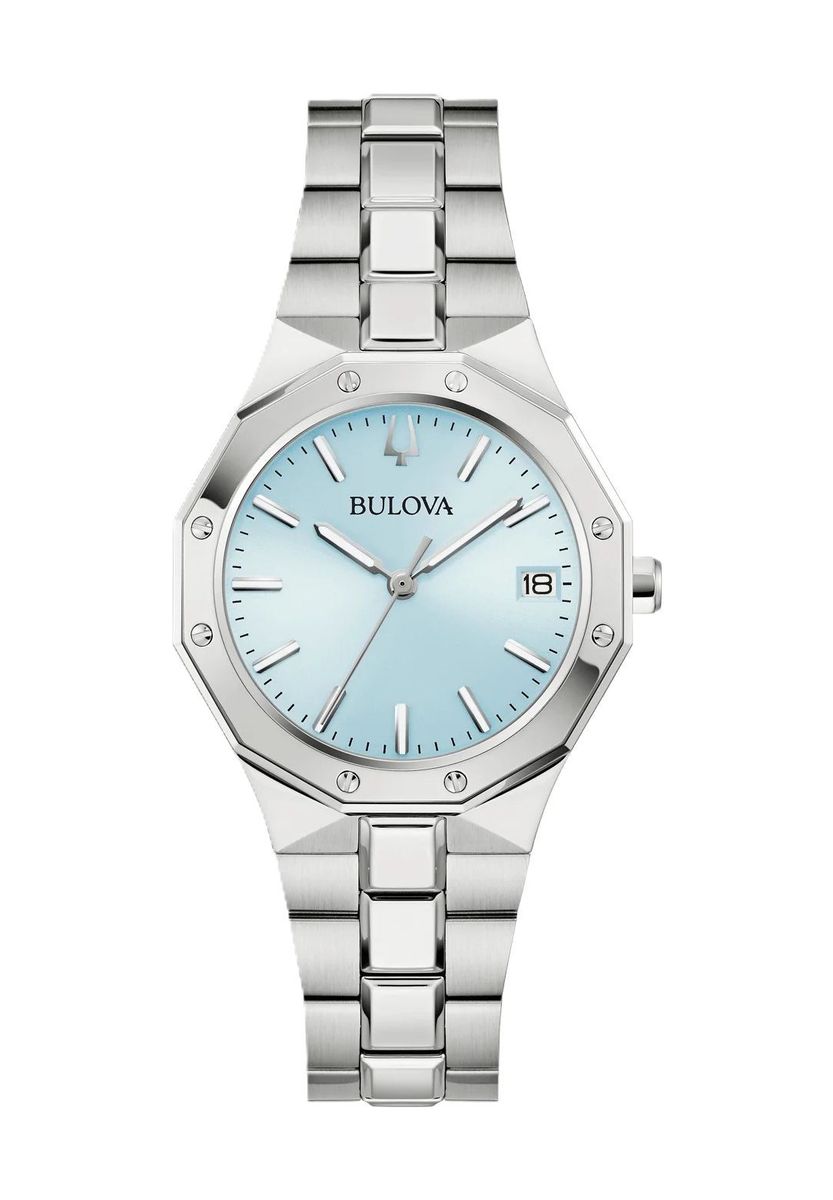 Elegante achteckige silberfarbene Armbanduhr