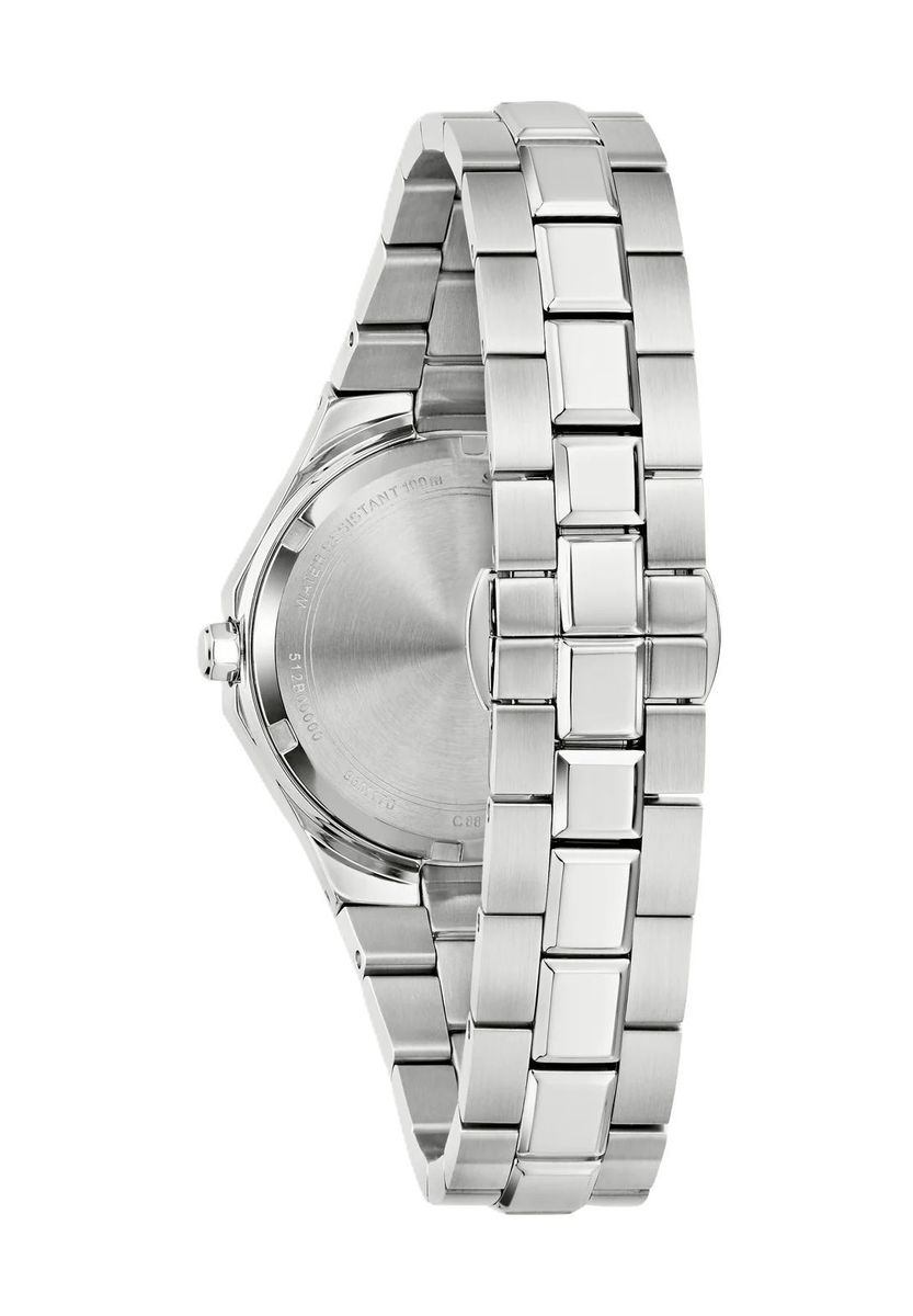 Elegante silberfarbene Damenarmbanduhr